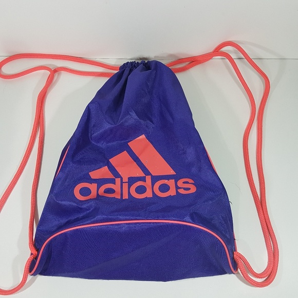 purple adidas drawstring bag